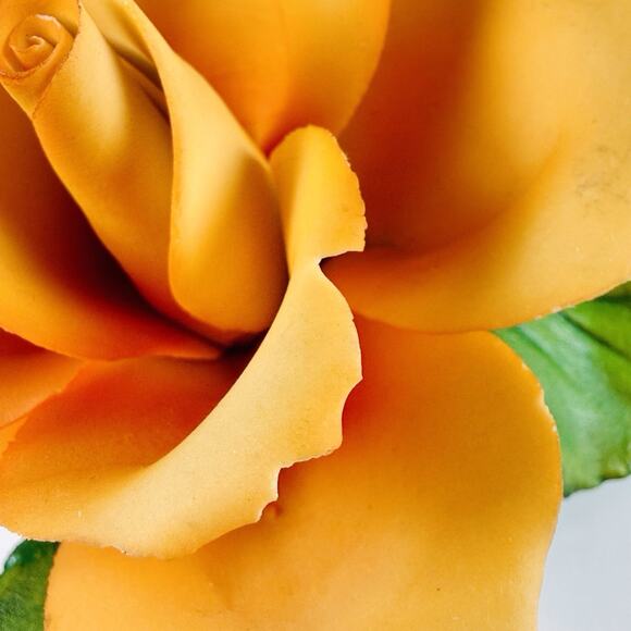 Capodimonte Italy Porcelain Orange Rose Flower Spray Sculpture w/ Label Fabar - Picture 10 of 16